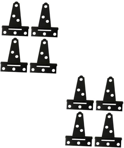 jojofuny 8pcs Sturdy t Shape Hinge Door Hinge Black Heavy-Duty Hardware Zinc Coated Slotted for Home Office