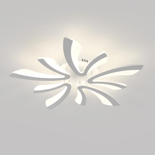 Comely LED-taklampa, 50W, 5625lum, modern taklampa för vardagsrum, sovrum, 70cm, naturligt ljus 4500K, vit