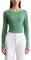 Marc OߴPolo Damen Langarmshirt aus Bio-Baumwolle mit U-Boot-Ausschnitt, Grün (Smooth Green), XS