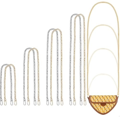 8 st väskkedjor 40/60/80/120 cm Handväskhandtag Handväskremmar silver guld väska kedjeband med spännen, för gör-det-själv kedjeband för plånböcker och axelväskor
