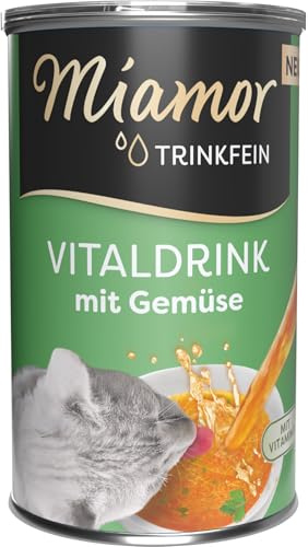 Miamor – näringsdryck | Läcker dryck för vuxna katter för att främja vätskeabsorption. Kompletterande foder i burken för att stödja njurfunktionen | 24 x 135 ml grönsaker