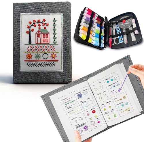 xolear broderi-kit för nybörjare med sy-kit, broderi-sömbok med över 100 broderisömmar och instruktioner, sybok för nybörjare och entusiaster inom hantverk
