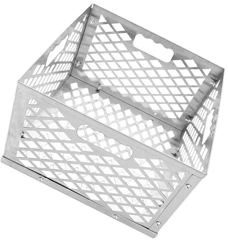 MAGICLULU Cesta de Carbón de Acero Inoxidable Reutilizable para Ahumadores Offset, Soporte para Almacenar Carbón Vegetal Resistente y Desmontable, Accesorio para Barbacoa al Aire Libre