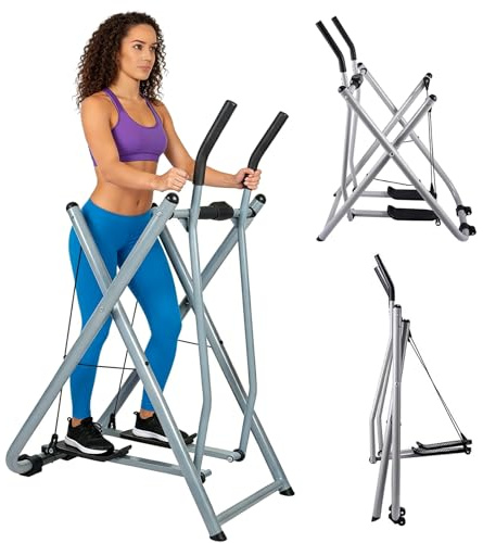Elliptical Cross Trainer, Portable Full Body Exercise Machine with LCD Monitor, Total Body Fitness Workout Glider for Home Gym and Office