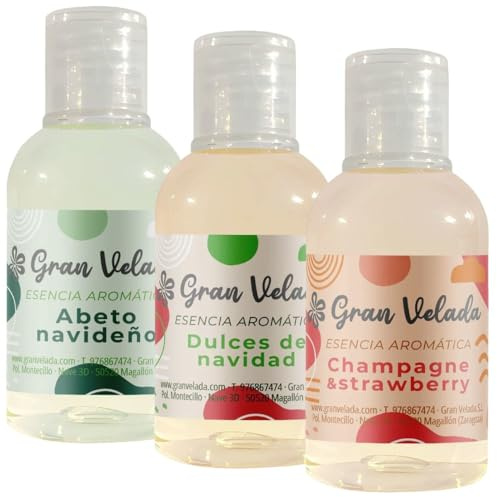 Gran Velada - Pack Ahorro Esencias Navideñas Exclusivas 3 x 50 ml | Pack de Fragancias Fragancias Concentradas Aromas para Manualidades para Velas Aromáticas | Wax Melts y Ceras Aromáticas