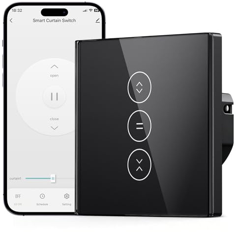 Interruptor Persiana WiFi Alexa con Función Porcentual, WiFi Curtain Switch