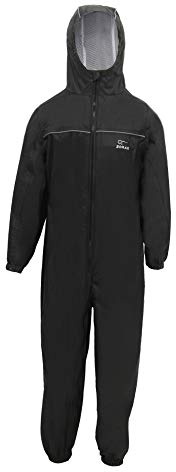 Zorax Garçons Filles Noir (7-8 ans) Imperméable Coupe-Vent Léger Manteau de Pluie pour Enfants Combinaison Sèche Tout en Un Puddle Unisexe Goutte à Goutte Imperméable