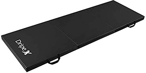Dripex Folding Gymnastics Exercise Mat - 6FT/8FT Home Gym Mats with Carry Strap 5cm(2’’) Thick Foam Nonslip Soft PU Leather for Yoga/Tumbling/Camping/Pilates/Martial Arts Training/Floor Workout