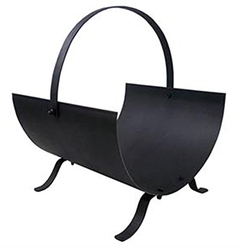 tradefirst Round Log Baskets For Wood Burner 【|】 Fireplace Stand Holder 【|】 Fireplace Coal Bucket 【|】Log Holder For Fireplaces_ Black