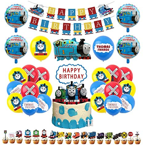 Birthday Decoration Thomas Train Birthday Party Supplies Thomas Train Balloons Balloon Decorations Cake Topper Banners