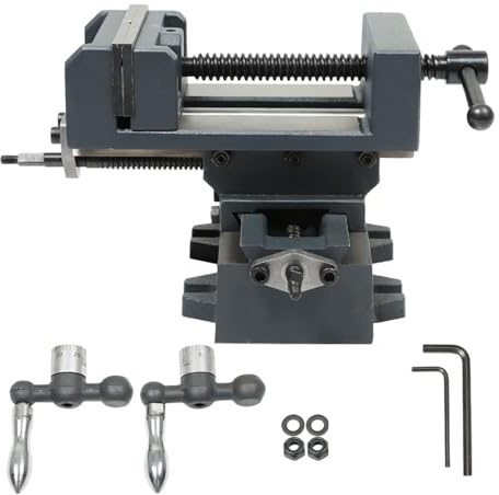 findmall 4 Inch Cross Slide Drill Press Heavy Duty Benchtop Cross Slide Vise X-Y Compound Vise Fit for CNC Milling Machine, Drilling Machine and other Mechanical Equipment