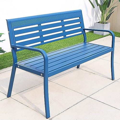 Gartenbank, Aluminium Bank Garten mit Rückenlehne und Armlehne, 2-Personen-Terrassenbank, Wetterfest, Einfaches und Modernes Design, Sowohl für Den Außen- Als Auch für Den Innenbereich Geeignet ( Colo