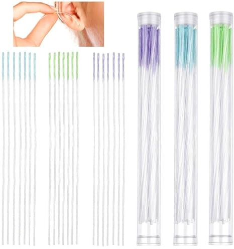 AMOYER Nettoyant pour Piercing d'oreille 180 pièces Trou d'oreille jetable Odeur de Fil de Nettoyage Ligne de Nettoyage pour Piercings Outils de Nettoyage des Trous d'oreille