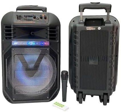 UBOON Mini Tower Altavoz de Suelo Portátil - Sonido Potente con Luces LED, Modo Karaoke y Más, Ideal para Entretenimiento en Interiores y Exteriores