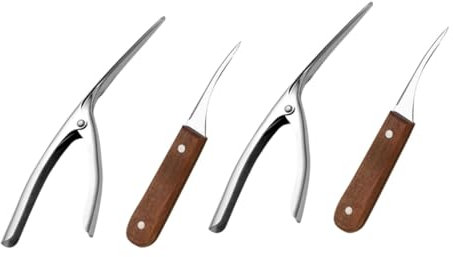 ABOOFAN 4 Pièces ouvre-crevettes en Acier Inoxydable Outil d'épluchage de Coquille de crevette Ciseaux de Cuisine éplucheur eplucheur Pomme de Terre Outil de Nettoyage de crevettes Homard