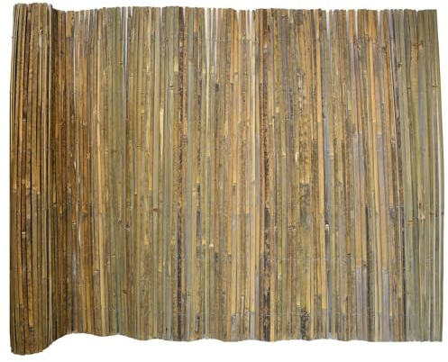 UNUS Esterilla de protección visual de bambú plana de bambú, 100 x 600 cm, valla de jardín, valla de bambú, valla de privacidad para balcón, valla para jardín, balcón o terraza