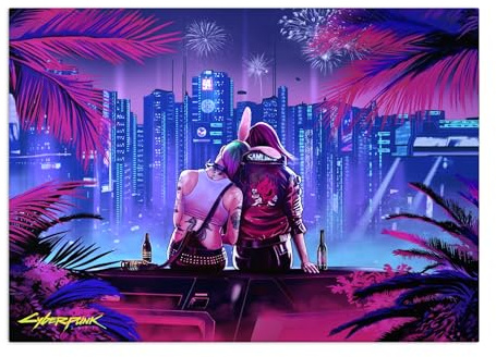 Displate Offiziell Cyberpunk 2077 MetallPoster Magnetische Befestigung Inklusive Lizenziert Bilder Hochwertiges Poster Cyberpunk 2077 2077 Moments Lunar Year