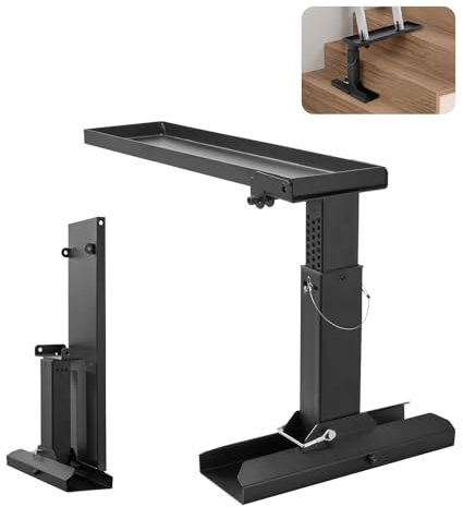 VEVOR Nivelador de Escalera, Superficie de Apoyo, Herramienta de Nivelación de Escalera de Acero, Tolva de Inclinación Plegable, Fácil Uso, para Terrenos Irregulares, 800 x 350 x 310 mm, Negro