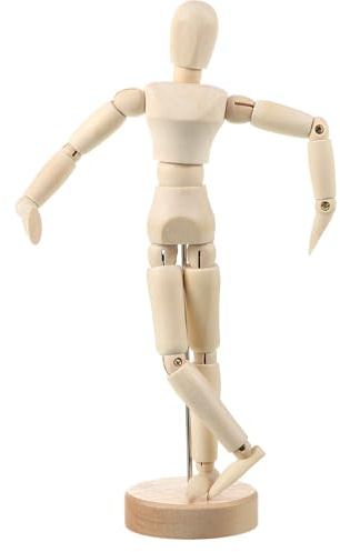 Mannequin Body, Wooden Manikin Body Drawing Mannequin Artist Manikin with Stand and Flexible Joints for Decoration Sketching & Painting (12)