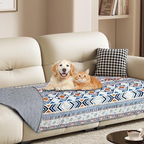 YOSEPATI Vattentät Hundfilt Boho Hundbäddsöverdrag Husdjursfilt Soffa Soffa | Vändbart Sofföverdrag för Hundar, Tvättbart, Skyddande Möbler, Sängsoffa, Soffa för Valp Och Katt, Vattentätt Sofföverdrag