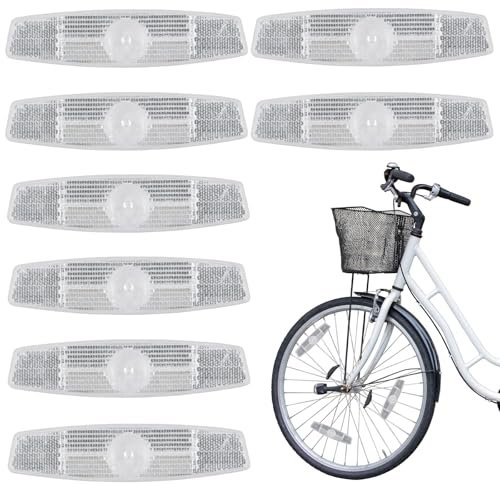 CHDZSW 8 Stück Fahrrad Reflektoren Speichenreflektoren Katzenaugen Reflektor, fürs Rennrad MTB Trekking Bike & Kinder Fahrrad, Um Die Nachtreise zu Verbessern (Weiß)