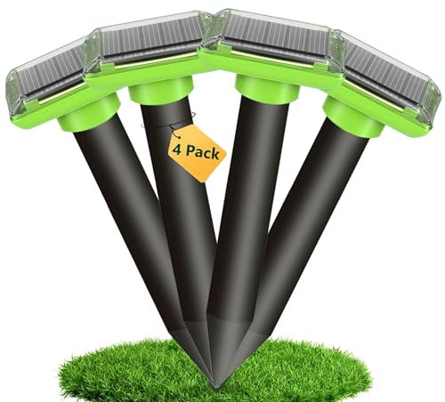 Lot de 4 répulsifs solaires Anti-Taupes - Répulsif Contre Les Taupes - Répulsif Contre Les campagnols - Répulsif à ultrasons - Répulsif Solaire Contre Les Taupes