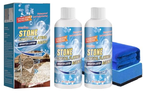 Limpiador de encimeras de granito, limpiador de granito y mármol, abrillantador de piedra y cristalizado (2Pcs)