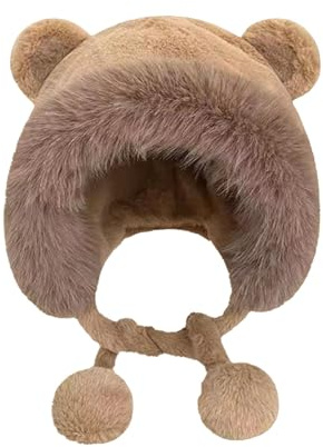 Generisk mössa med öronskydd, herrhatt, mjuk, varm, vintermössa, beanie för kvinnor, flickor, kossakmössa, män, kaki, one size