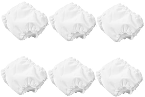Veemoon Lot de 6 Culottes Blanches pour Poupée 25 Cm, sous-vêtements Lavables et Réutilisables en Tissu Souple, Accessoires de Jeu D'imitation pour Garçon et Filles et Habillage de Poupée