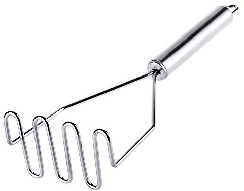 KADAX Kartoffelstampfer, Küchenstampfer aus Edelstahl, 25 cm, Gemüsestampfer mit ovalem Griff, Stampfer für Gemüse, Kartoffelbrei, Kartoffelpresse, Küchenhelfer