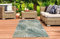 CARPETIA Sisal Teppich Indoor & Outdoor Terrasse Balkon Küche Wohnzimmer Palmen Zweige Creme grün Größe 60x110 cm