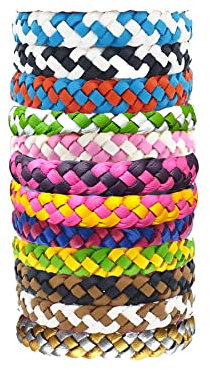 Uktunu Pulsera antimosquitos No tóxico y seguro para niños y adultos, 12 colores para nadar, acampar, hacer picnics, viajar, escalar, correr 12 piezas