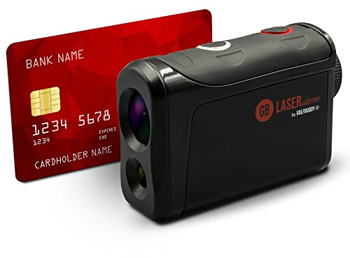 GolfBuddy GB Laser Atom Pocket Golf Entfernungsmesser - Kompaktes Design, wiederaufladbar, ZST Technologie, 880 Yard Entfernungsmesser, Steigungsverstellung - Black Edition