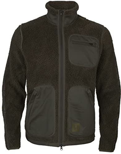 Härkila Rurik Teddy Fleecejacke Grün - Leise Jagdjacke Herren mit Teddyfleece - Faserpelzjacke Fleece Jagd Langarm, Größe:XL