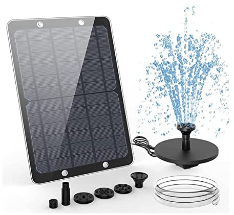 Submersible Sump Pump 9W Solar Fountain Pump, Solar Fountain Pump for Bird Bath with 4 Pond Nozzles DIY Solar Fountain Transfer Pump