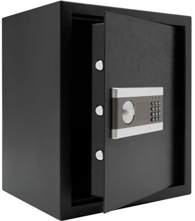 Cassaforte elettronica per mobili da 45 l, piccolo cassaforte con 2 chiavi, 3 serratura antifurto, di allarme intelligente, per famiglie, ufficio, hotel