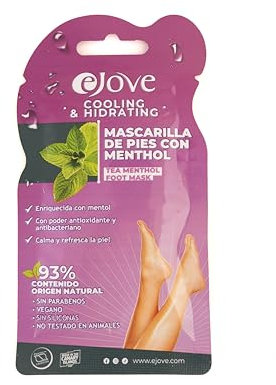 Ejove Fußmaske mit Menthol-Extrakt 20 ml | Spendet Feuchtigkeit | Kühlende Fußmaske | Pflege für raue und trockene Füße | Erfrischende Pflege gegen Hornhaut