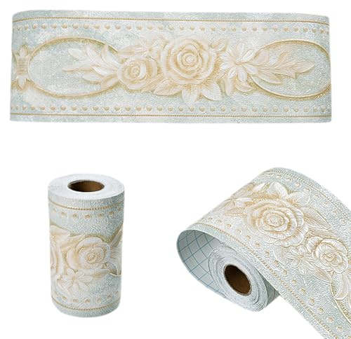 Allayu Pintura de de tinta, borde de pared autoadhesivo de estilo borroso, papel tapiz de PVC 3D, borde autoadhesivo, barra de cáscara, cintura, tipo+3