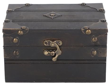 NDNCZDHC Portagioie vintage in legno, contenitore per gioielli con serratura, scatola organizer decorativa in legno per la camera da letto di casa
