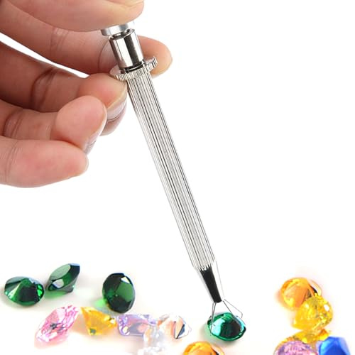 Pinzas para hacer joyas: herramienta para agarrar gemas de 4 garras, cola contrapesada, recogida segura de puntas para engastes, piedras, cuentas, colgantes | Herramienta de banco de reparación artesa