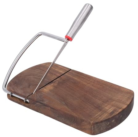 Tagliaverdure in Legno Massello, Tagliapane per Formaggio e Salumi, Filo in Acciaio Inox - Struttura Stabile, Facile Da Usare, Utile per e Degustazioni
