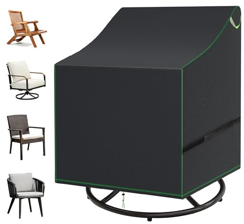 OUTTDID Housse Chaise Jardin Empilables Imperméable Housse de Protection Fauteuil Extérieur, Anti-Vent, Anti-UV Tissu Oxford 420D Bache Chaise de Jardin, (85x85x60/90cm)