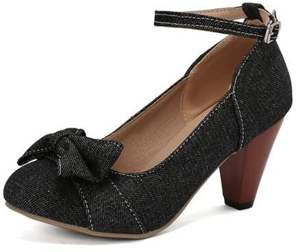 Scarpe tradizionali da donna Dirndl con tacco, scarpe da sposa, scarpe da sposa, scarpe da sera, con cinghie, tacco a blocco, vintage, per Oktoberfest