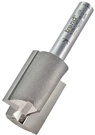 Trend Professional Straight Two Flute Router Cutter, 1/4 Inch Shank, 18mm Cut Diameter & 25mm Cut Length, Tungsten Carbide Tipped, 4/29X1/4TC