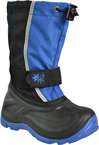 normani Kinderwinterstiefel Snowboots Schneestiefel für Kinder mit herausnehmbaren warmen Thermo Innenschuh Farbe Royal/Schwarz Größe 29