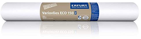 Erfurt 1000630 Eco-Vlies EV 150g/qm Variovlies Malervlies überstreichbare Vliestapete, Weiß, 2 Rollen