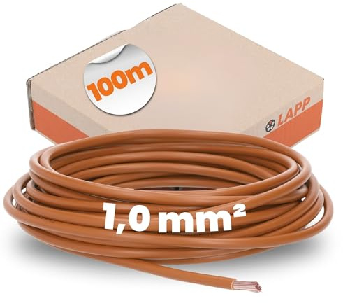 100 Meter Lapp 4510033 H05V-K 1,0 mm² braun I Verdrahtungsleitung I Aderleitung flexibel I PVC Einzelader I Litze 1mm2 I Verdrahtung