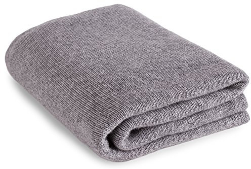 Love Cashmere Luxus 100% Kaschmir Reisedecke - 'Lichtgrau' - Handgefertigt in Schottland UVP €400