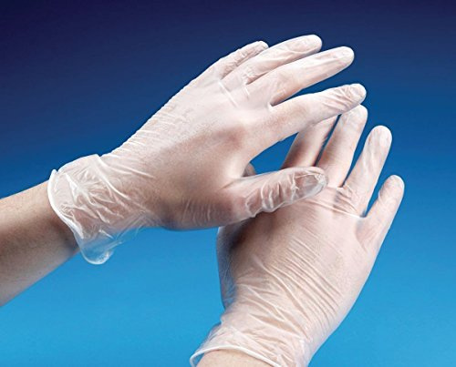 Vinyl Powder Free Clear Examination Gloves latex free and comfortable to wear Large