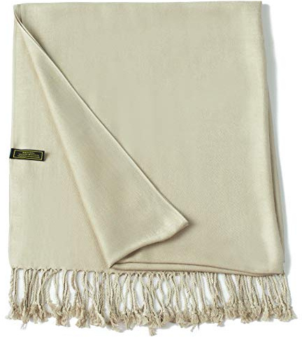 CJ Apparel Enfärgad Design Sjal, BEIgE, one size